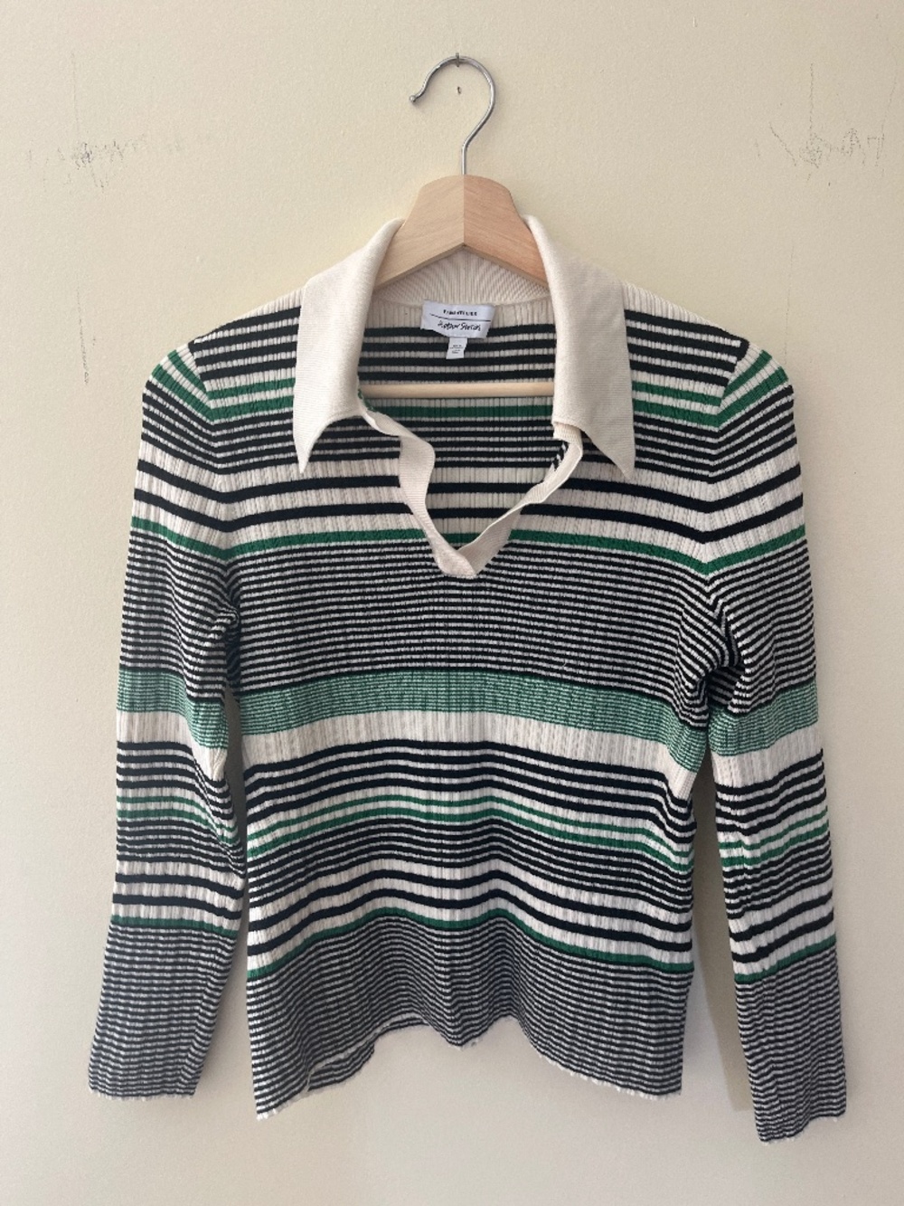 & Other Stories Striped Wool Polo Sweater